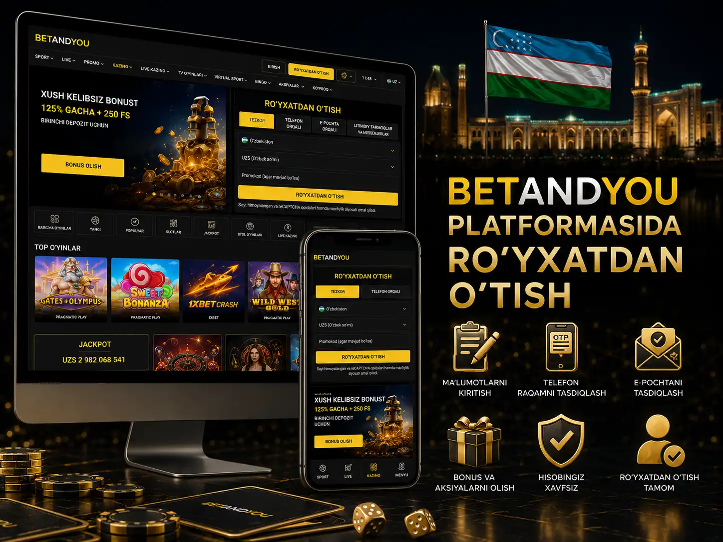 Betandyou platformasida ro‘yxatdan o‘tish